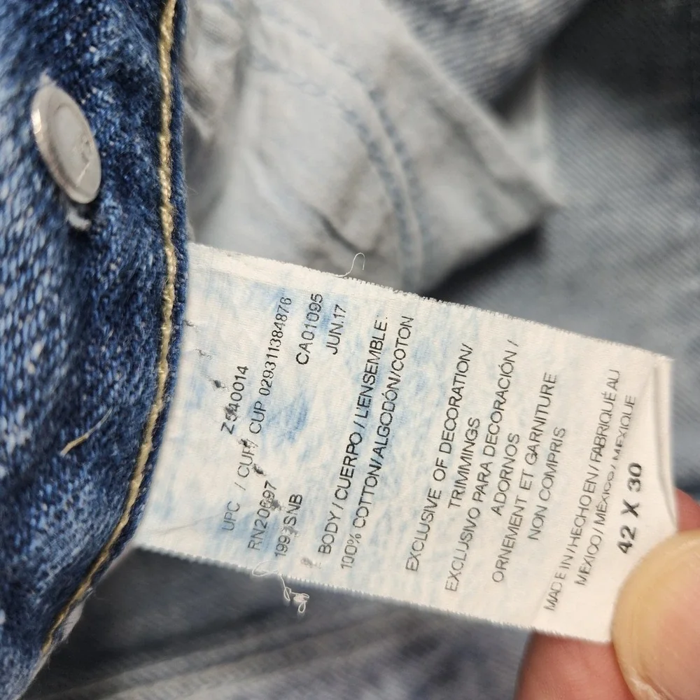 Dickies Suspender Carpenter Jeans 42x27 Denim Work Utility‎ Pants Blue *Hemmed*